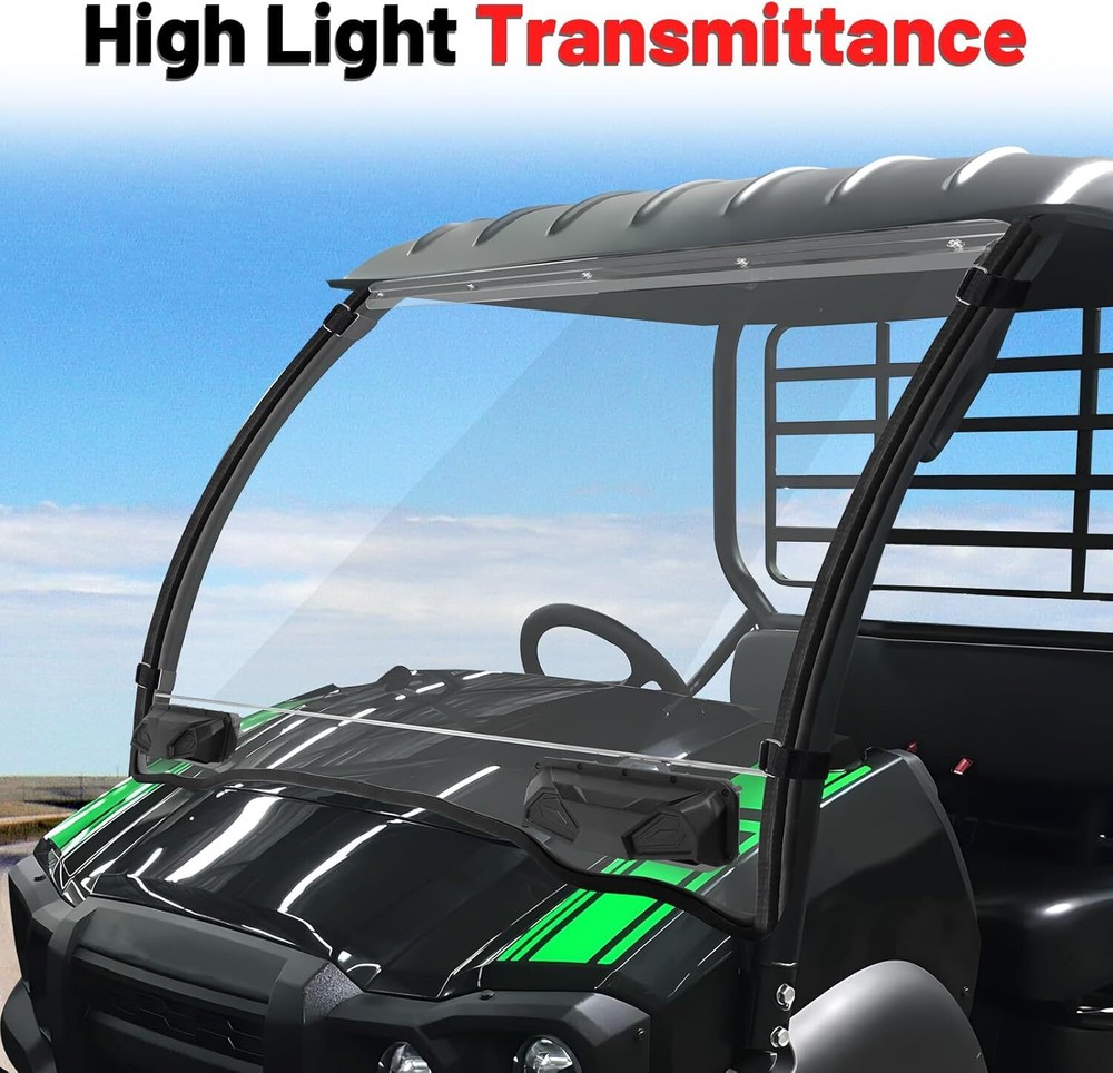 Full Mule Windshield Front Vented Windshield for 2017+ Kawasaki Mule SX SE XC