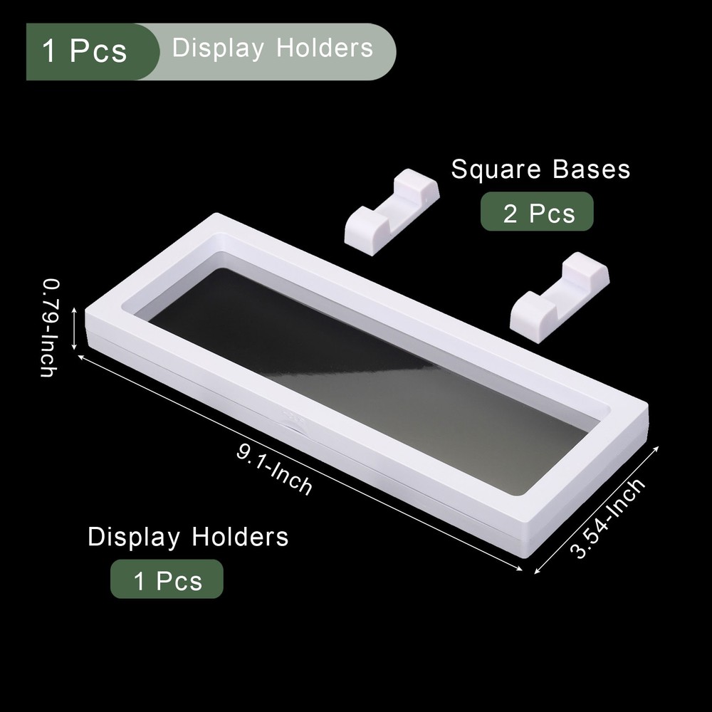 3D Floating Display Case, Coin Display Holder Case(White, 9x3.5″)