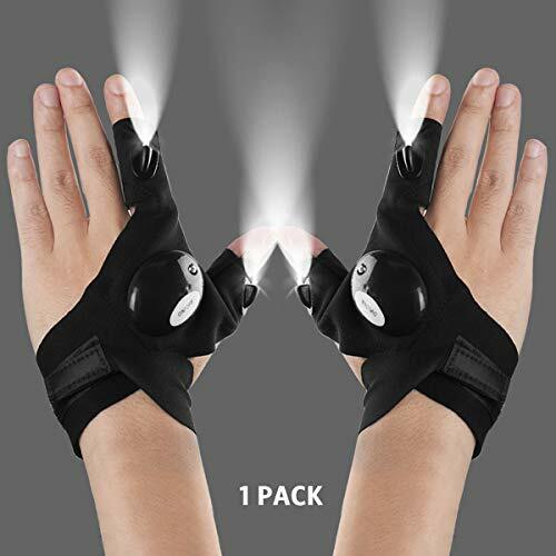 LED Flashlight Gloves, Tactical Fingerless 2 Pair