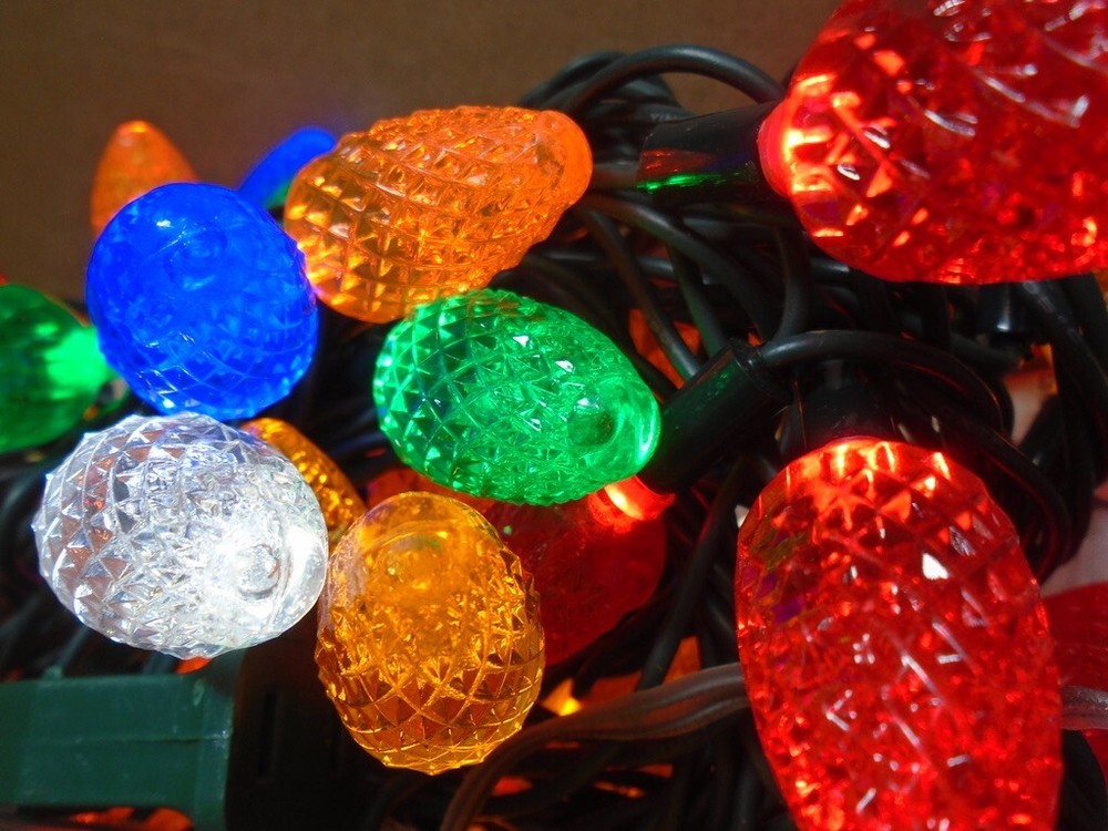 Christmas Lights Celebrations Multi-Color LED 60 Bulbs (C6) 2-String SETS