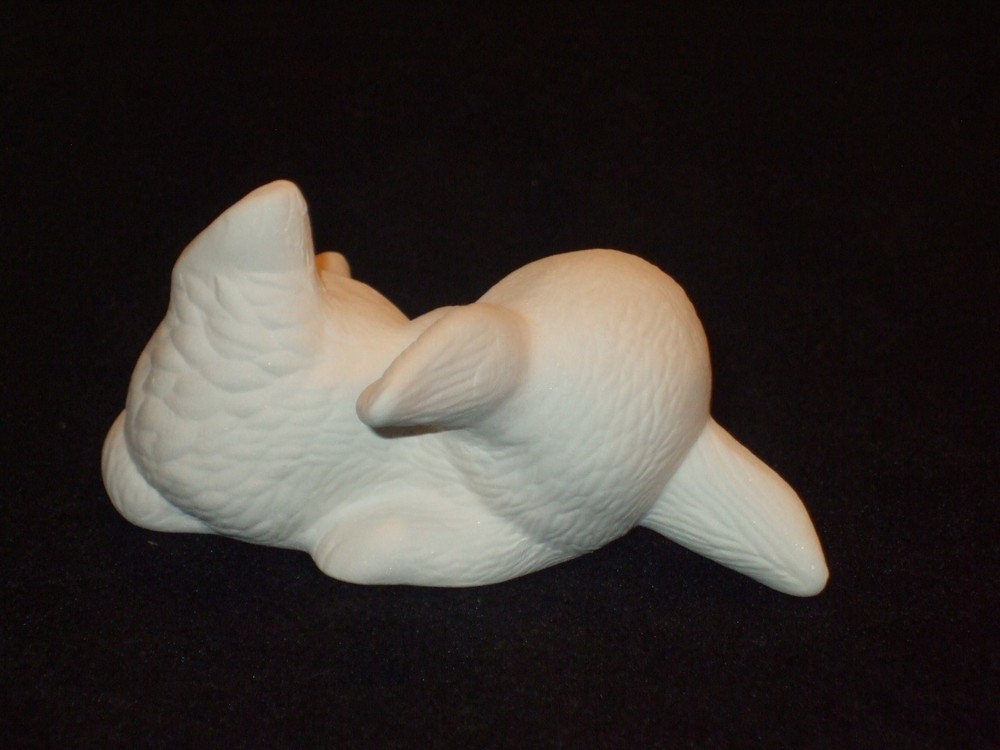 Bunny Rabbit on Back - Ceramic Bisque Ready to Paint