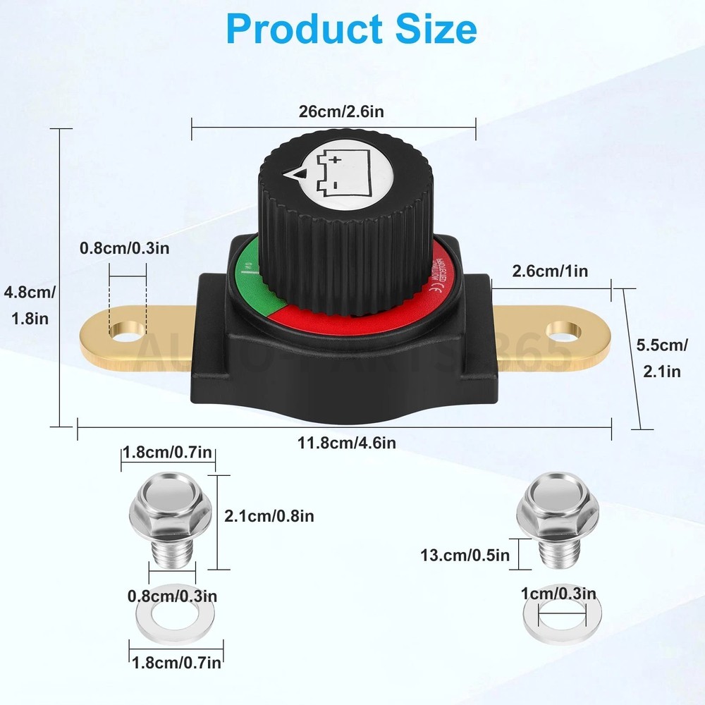Battery Disconnect Switch Marine Battery Power Cut-Off Switch Isolator 12V-48V