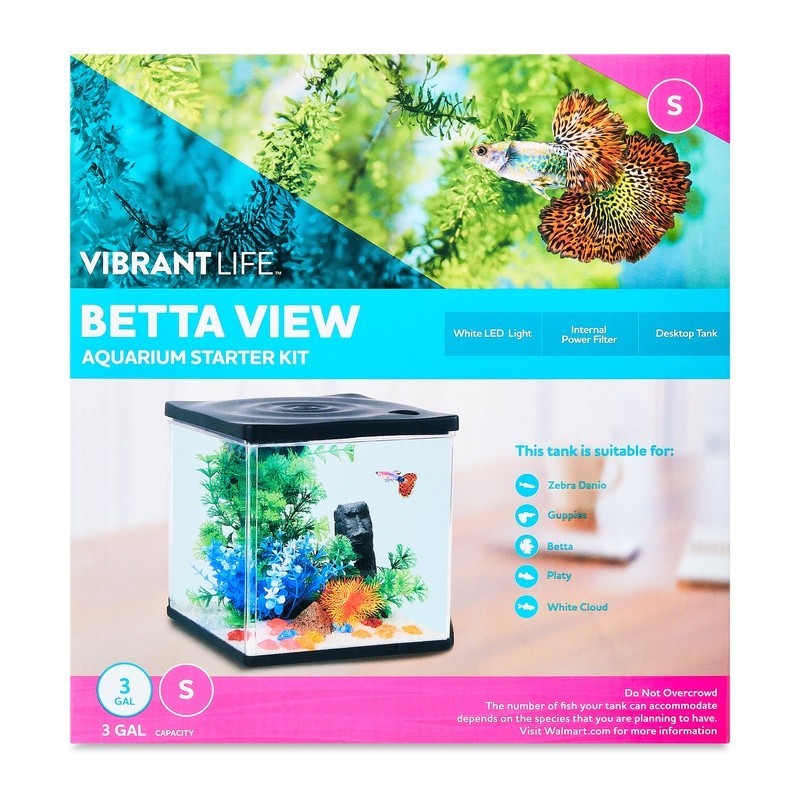 3 Gallon Betta Aquarium Starter Kit LED Light Quiet Filter Complete Setup New