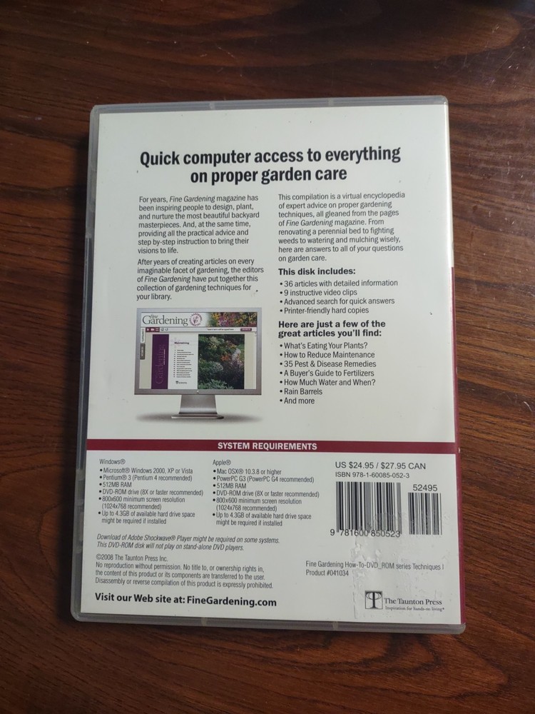 Gardening Techniques Vol. 1 (2008, DVD-ROM)