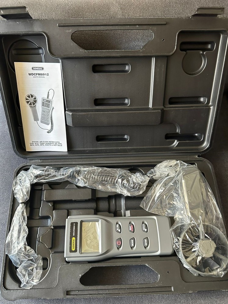 AIRFLOW VOLUME ANEMOMETER-PSYCHROMETER WDCFM8912 GENERAL TOOLS