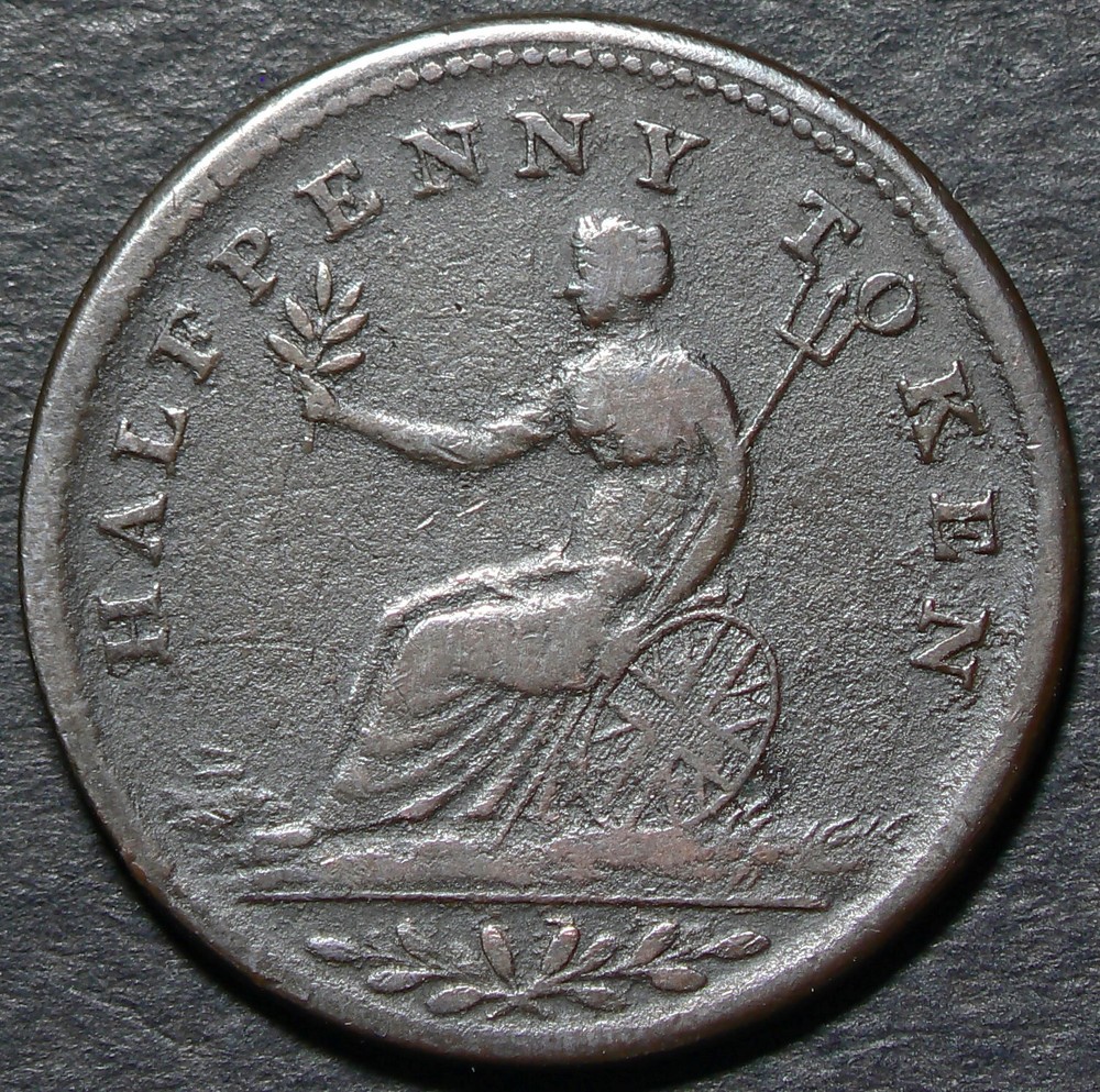 WE-2B2 Wellington Token Half Penny Canada Trident #22977