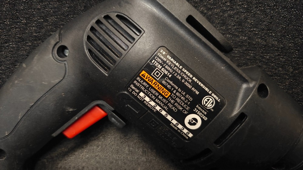 Drill Master 120 Volt 3/8" Variable Speed Reversible Electric Drill Item 60614