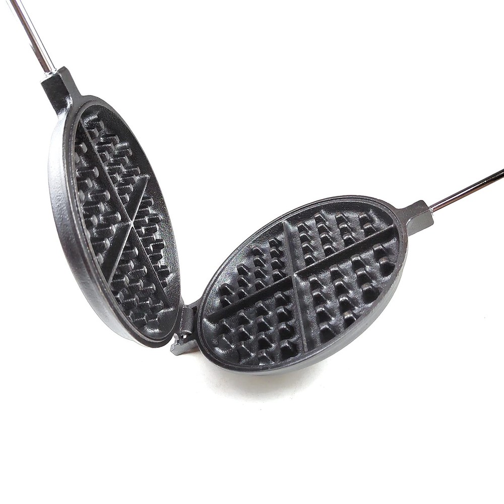 Cast Iron Waffle Maker with Handle Hoder and Basting Brush……