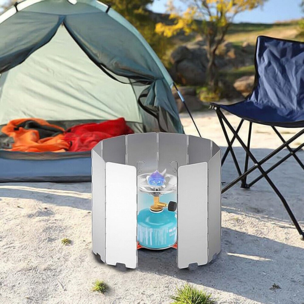 Lightweight Camping Stove Cooker Windshield Screen Folding Wind Screen Fold US