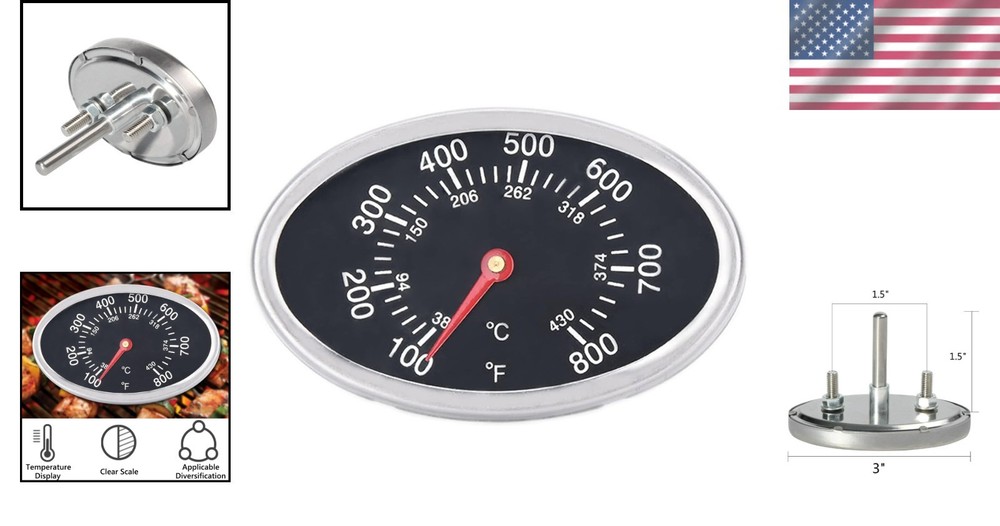 Analog Lid Thermometer Replacement for Popular Grill Models – Durable & Accurate