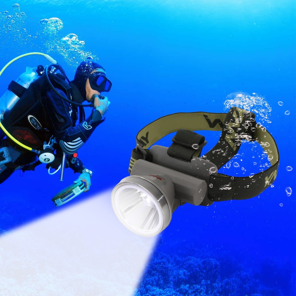 Underwater Headlight Rechargeable LED Diving Headlamp Head-mounted Diving Light~