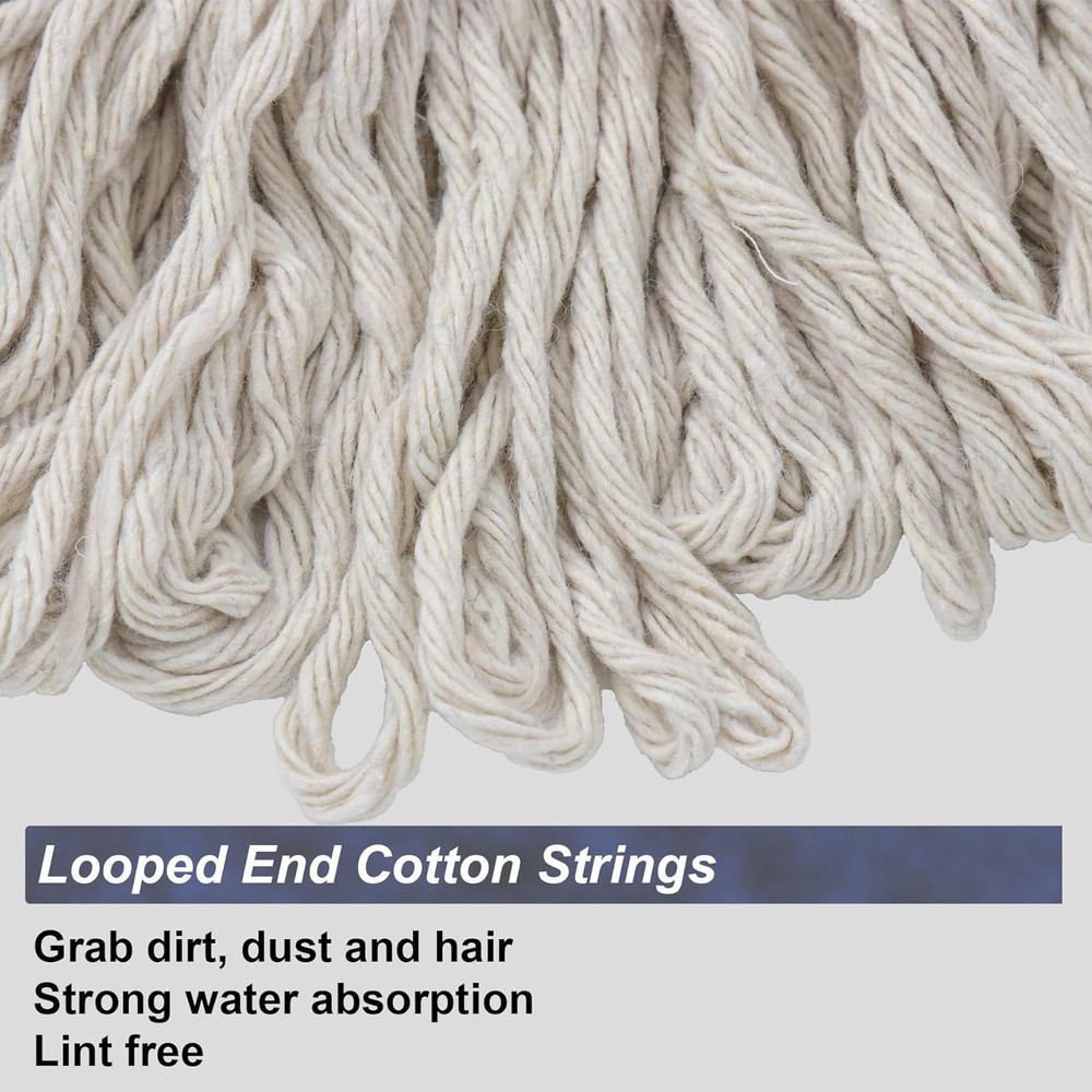 Cotton String Screw on Mop Replacement Head Compatible with All Standard US Thre