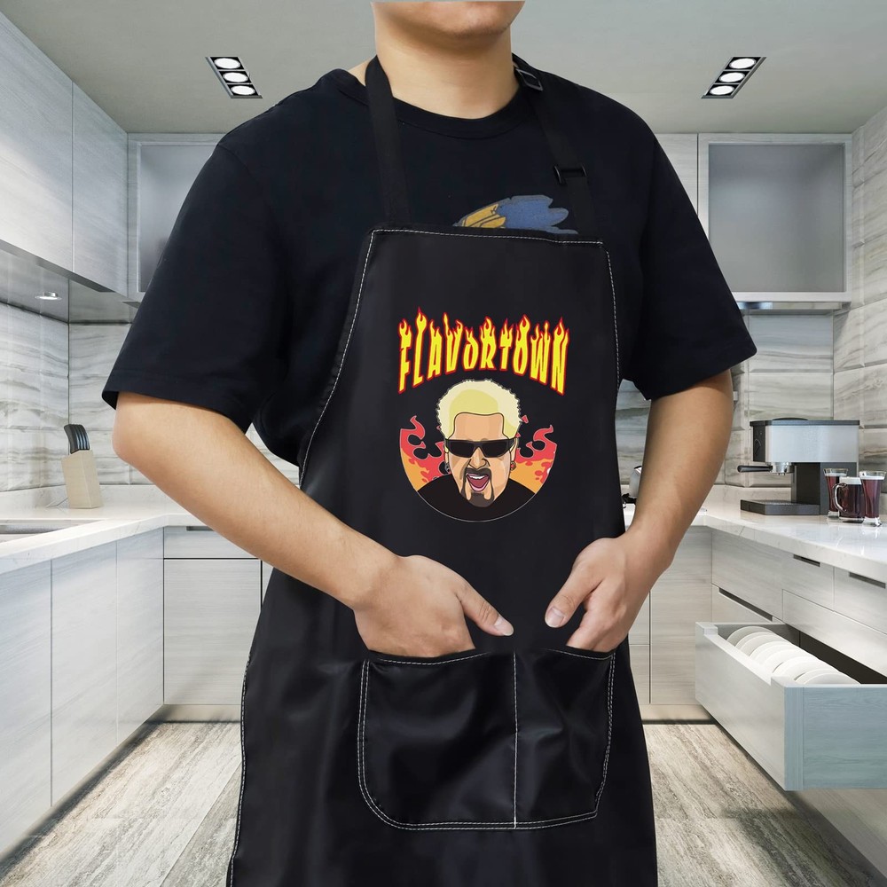 Chef Kitchen Apron With Pockets Kitchen Food Fans Gift Chef Adjustable Apron ...