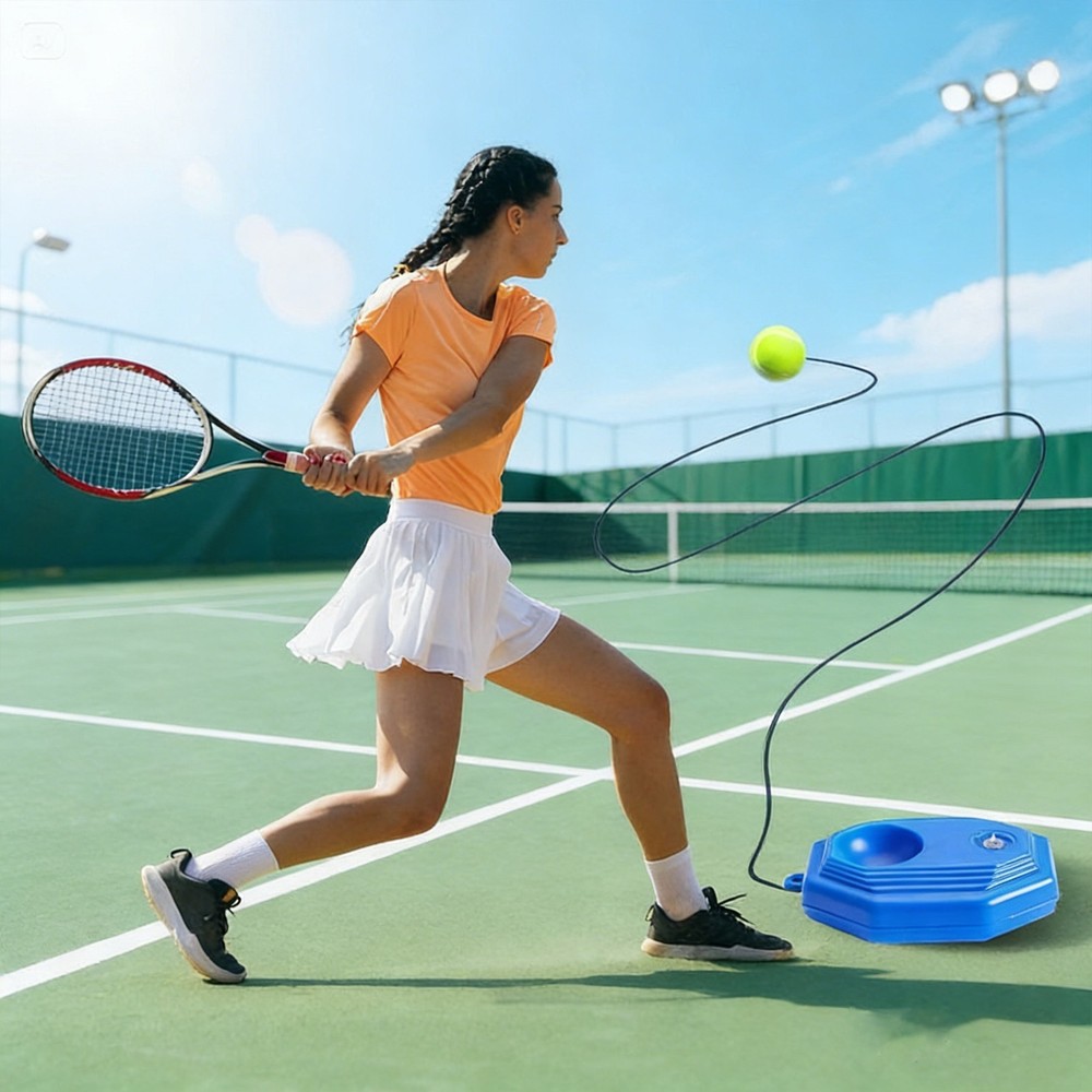 Tennis Training Baseboard Rebounder Weighted Base Portable Solo Practice Kit