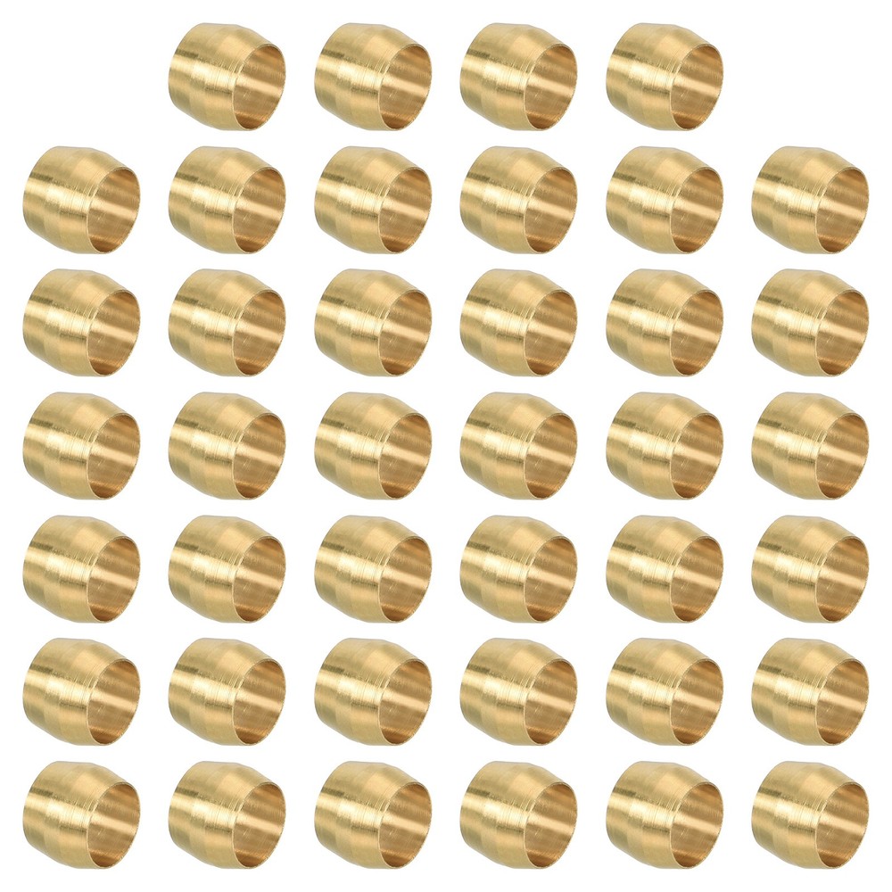 1/4" ID Brass Compression Sleeve Ferrules, 40 Pcs Brass Compression Fittings