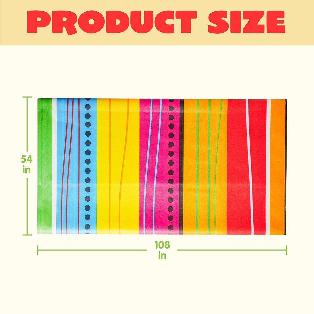 JOYIN 6 pcs Cinco De Mayo Printed Plastic Tablecover Multicolor, Multi Color