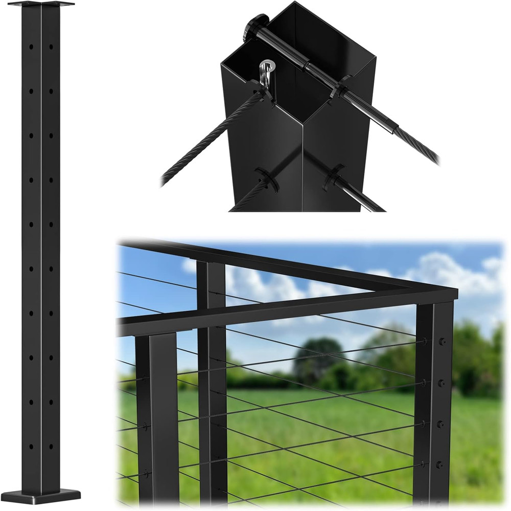 36" Black Corner & Level Post Bundle - Strong & Versatile Support Solution