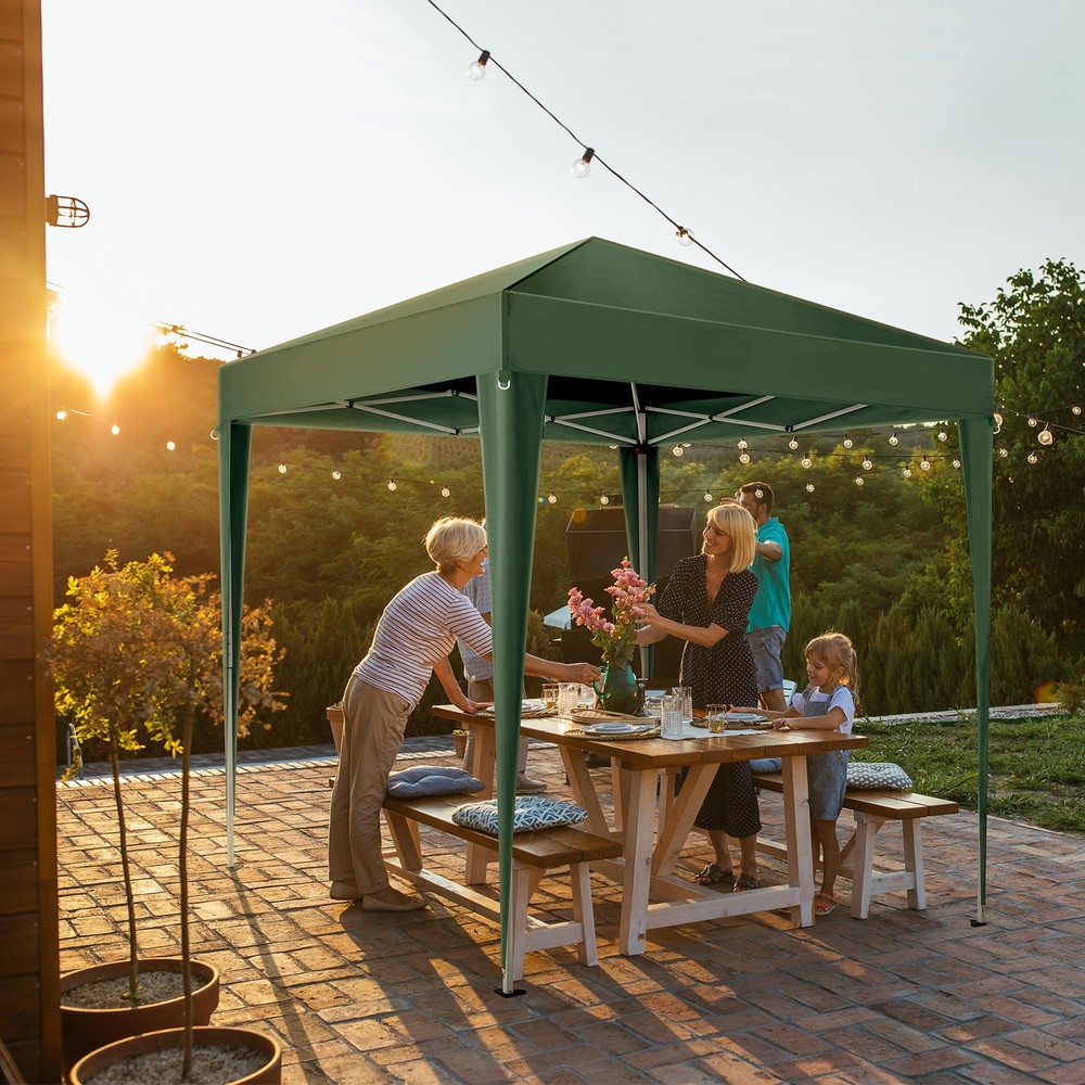 2 x 2m Two Doors&Two Windows Practical Waterproof Right-Angle Folding Tent Green