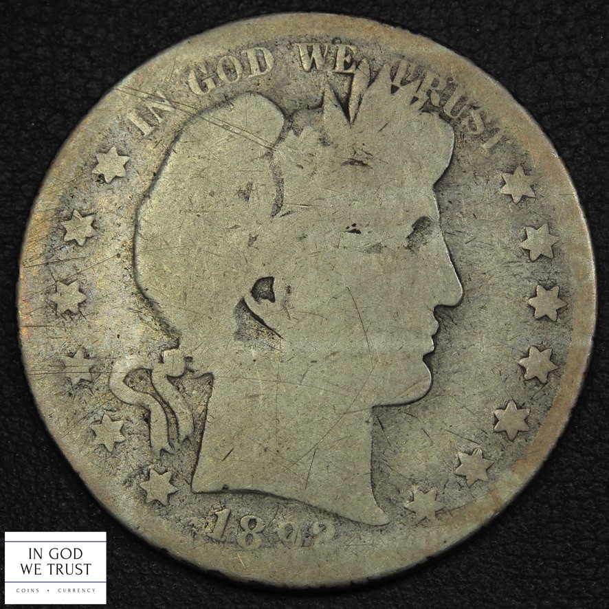 1892 S Barber Silver Half Dollar 50C