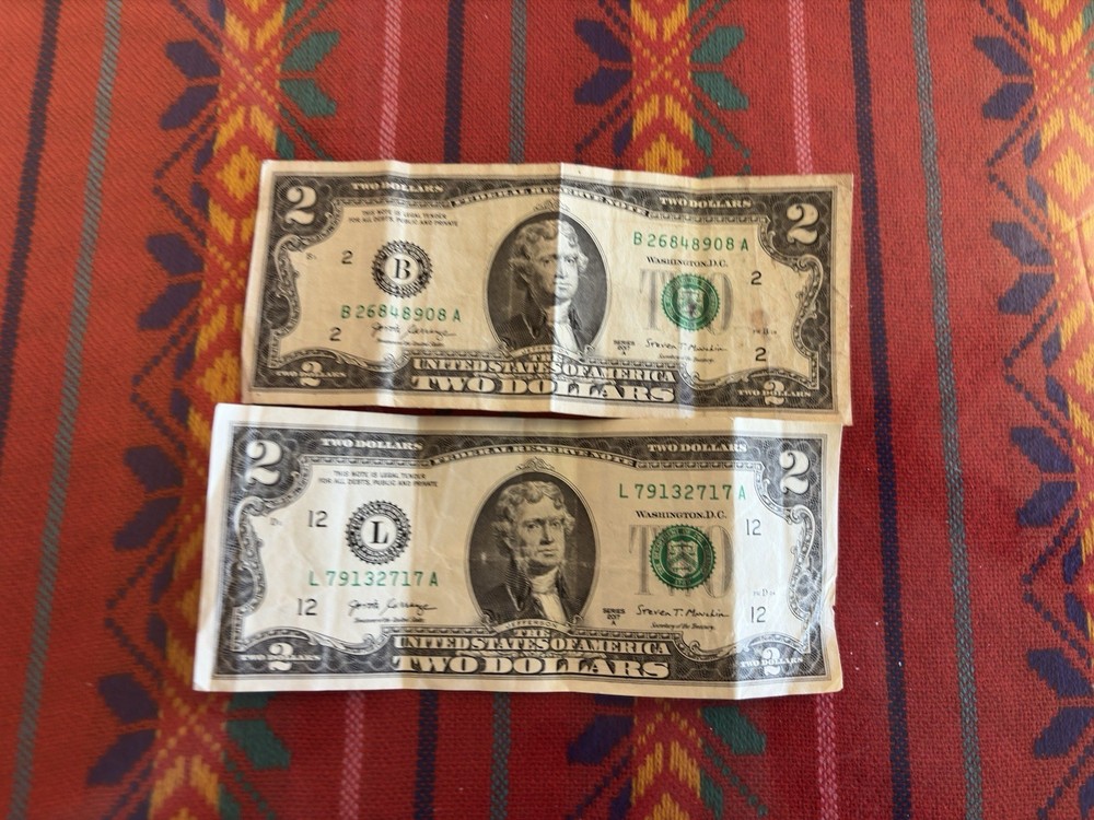 Thomas Jefferson $2 dollar bills