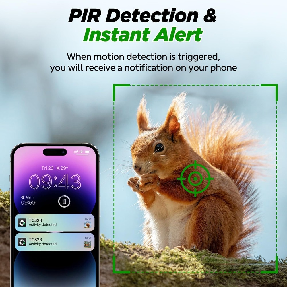 4G LTE Game Trail Camera with Solar Panel Motion Activated 360° View US SIM Card