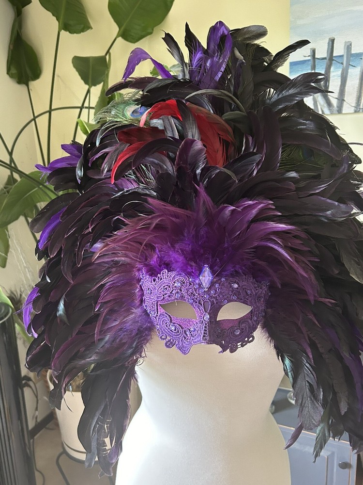 Feather Halloween Face Mask