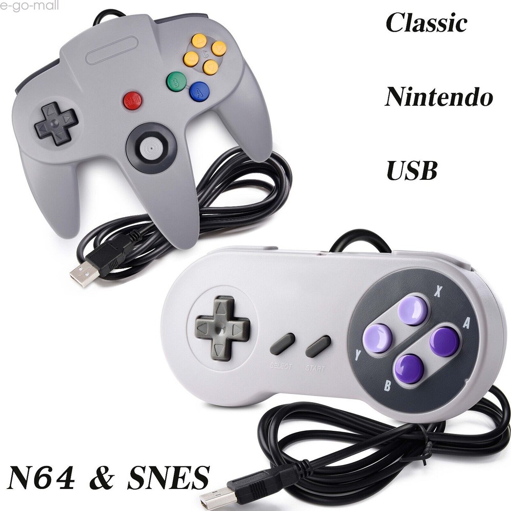 USB N64 & SNES Controller Gamepad for Windows PC Mac Raspberry Pi Linux RetroPie