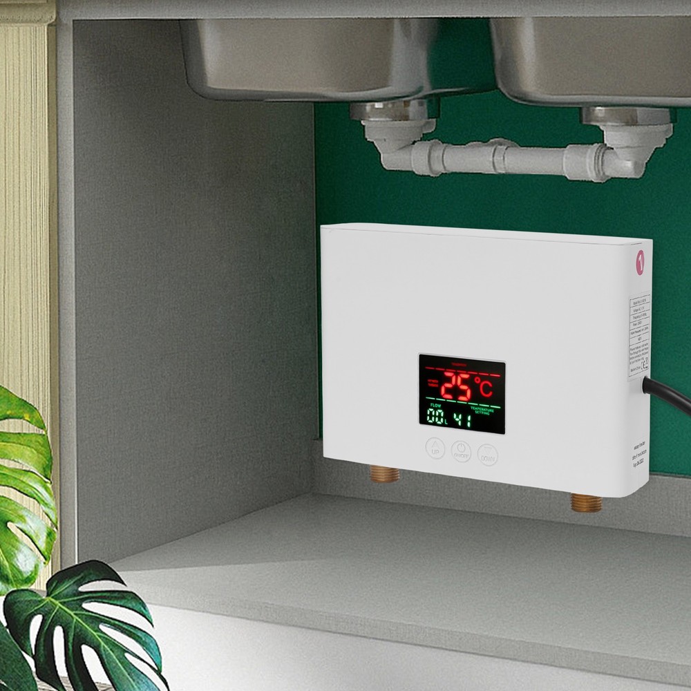 Electric Tankless On Demand House Shower Sink Instant Hot Water Heater 110V 3KW