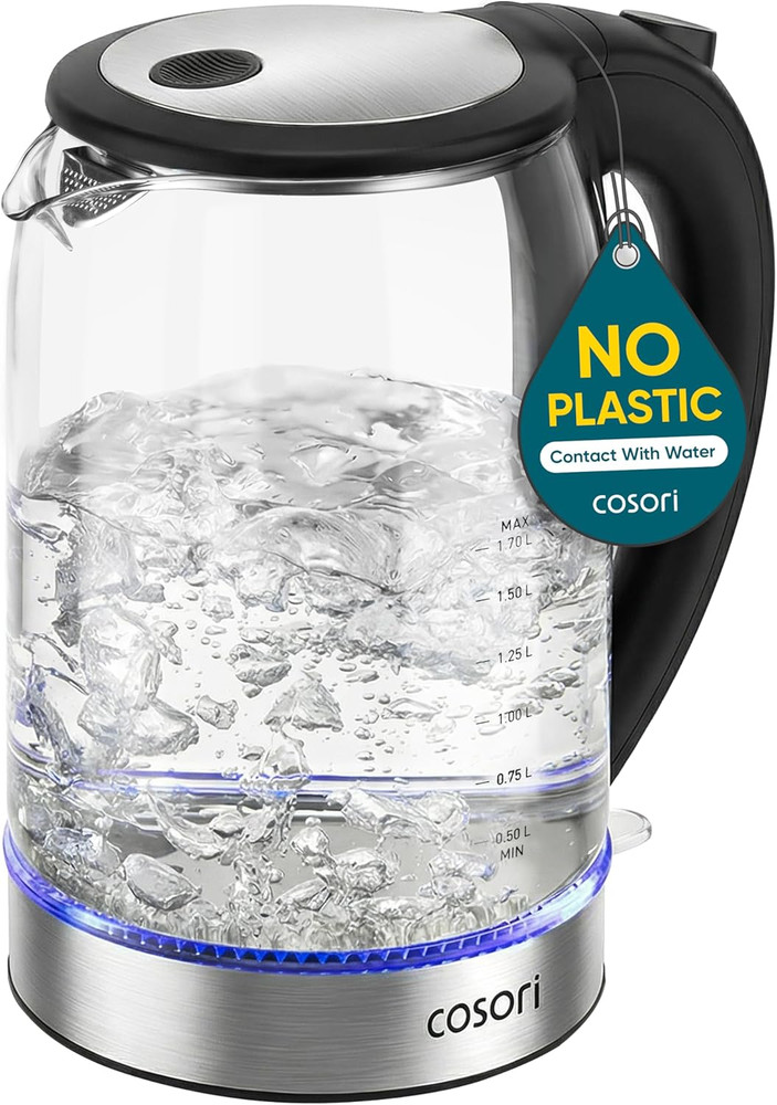 Electric Kettle, No Plastic Contact with Water, Wide Mouth for Easy Cleaning, Au