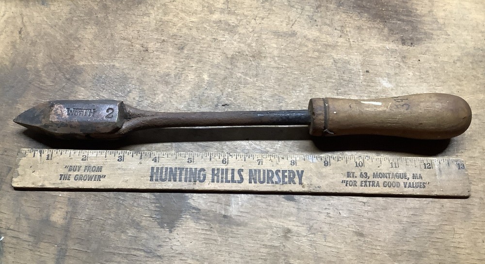 Vintage Worth  #2 Copper Soldering Tip, Wood Handle