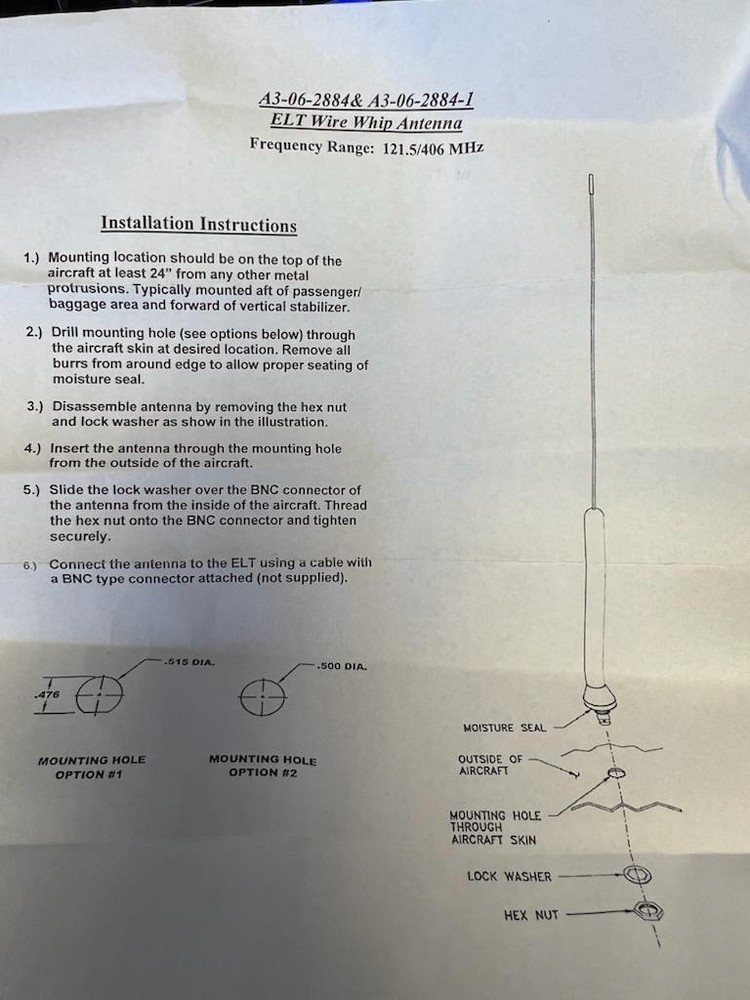 Artex 345 Whip Antenna and cable