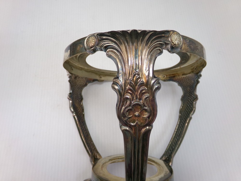 Vintage Silver plated footed stand, dish warmer.