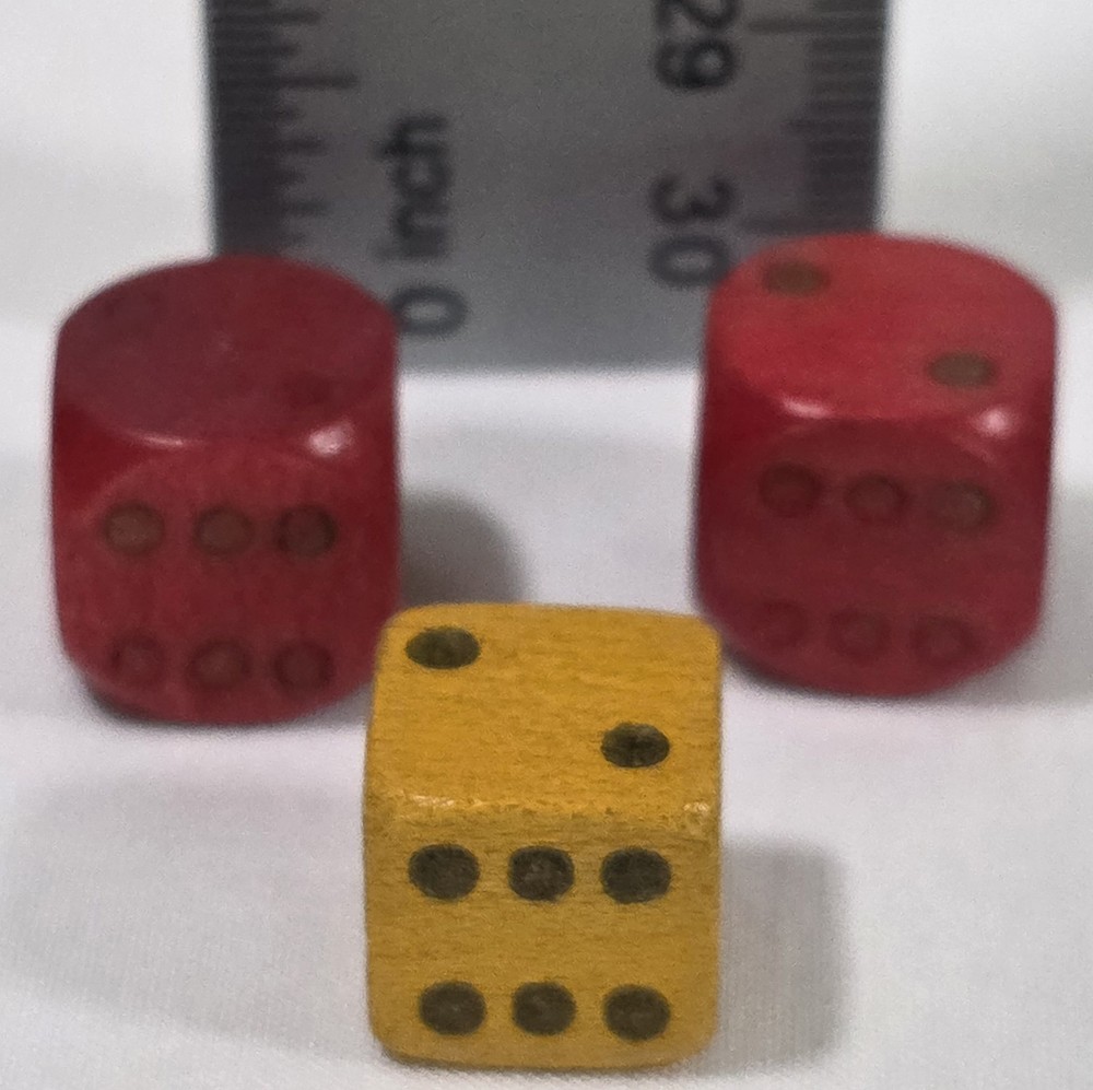 (3) Vintage Wooden Dice
