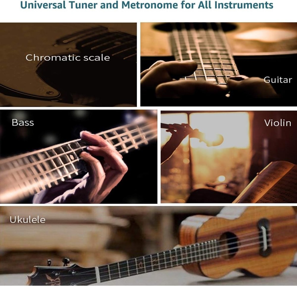 Rechargeable Digital Metronome Tuner - Compact Multi-Instrument 3-in-1 Device