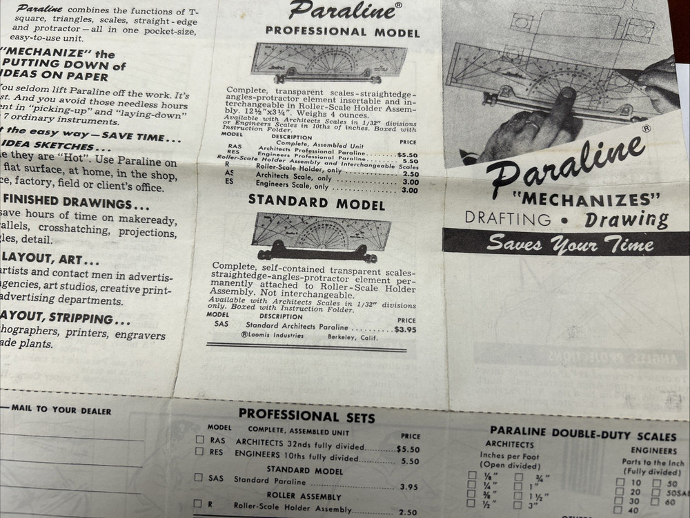 Loomis Industries Berkeley Paraline Professional Drafting Plotter Model RAS