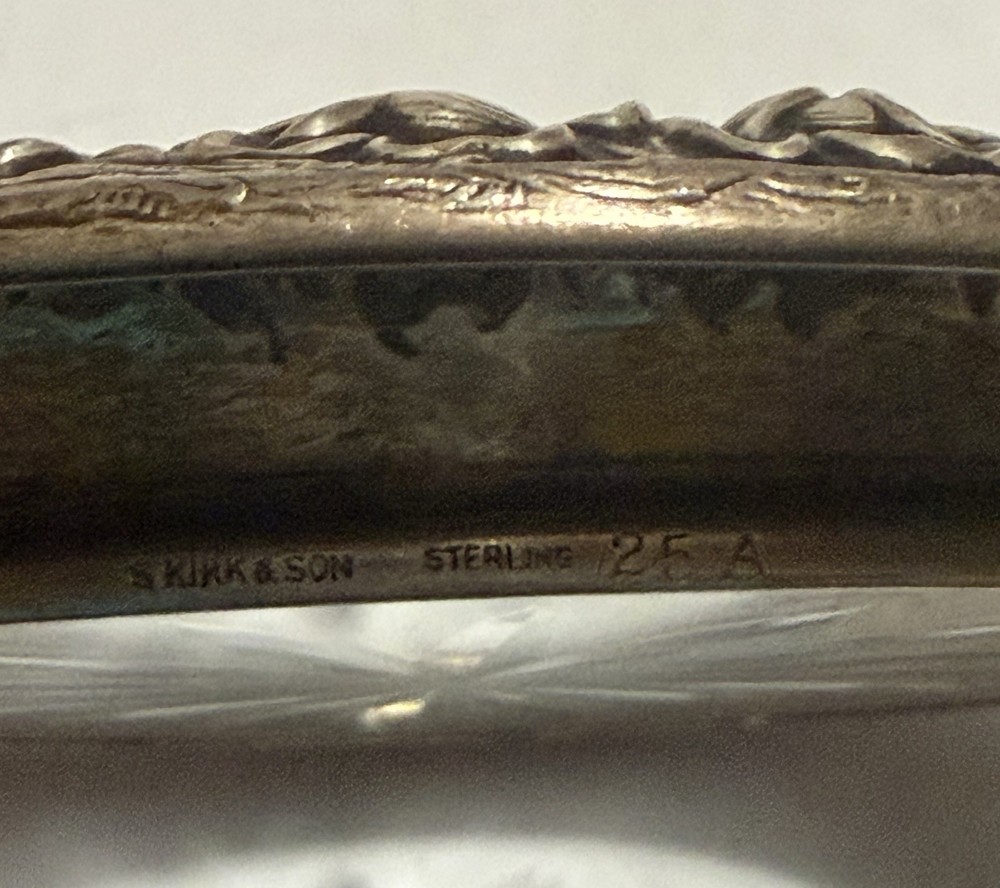 Repousse Coaster Glass Bottom Kirk Son Sterling Silver