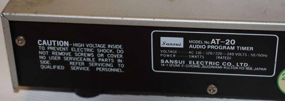 Sansui Audio Program Timer Model no AT-20