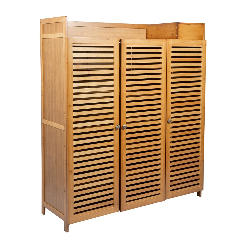 98*32*115cm Shoe Cabinet With Doors Floor Mount Rectangular Shoe Organizer