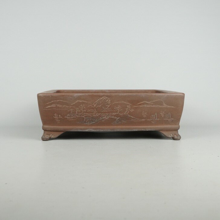 Kyokusei Bonsai Pot - Medium Rectangular, 25.2cm/9.9in - Japanese Ceramic