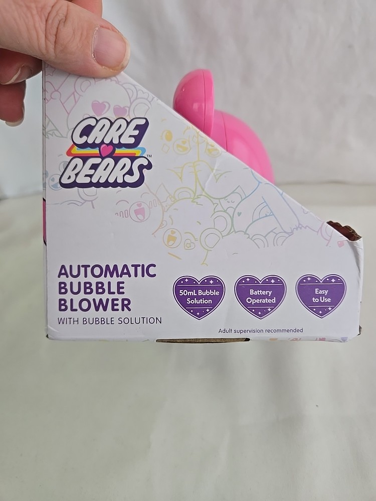 Care Bear Cheer Bear Automatic Bubble Blower W/ Solution Battery Operated Easter