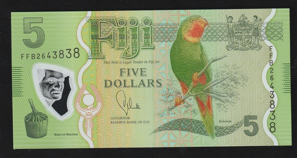 FIJI 5 Dollars ND 2012 P 115, UNC Banknote