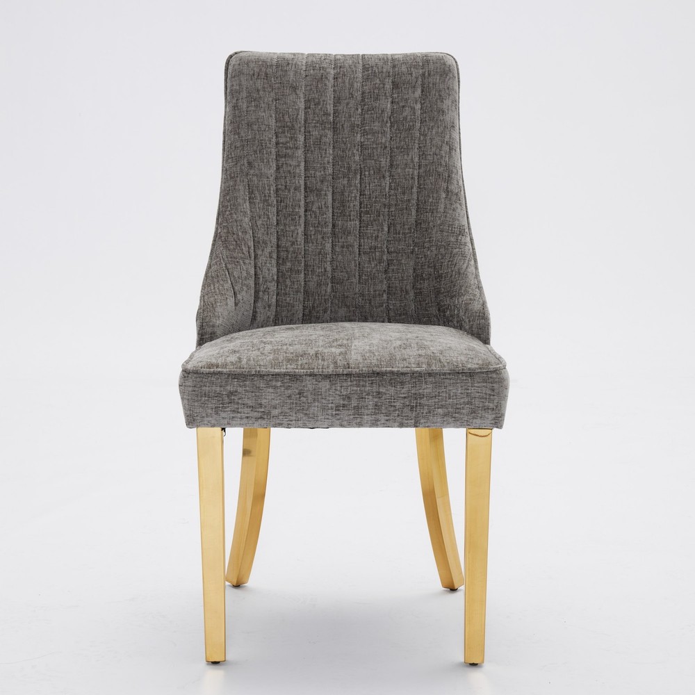 Rayon Cloth Flocking Chenille Dining Chairs Channel Kitchen Dinner Chair Comfy