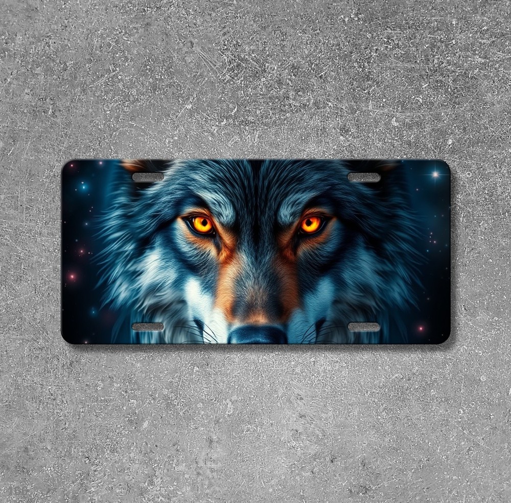 Powerful Wolf License Plate Your Text Front Plate Unique Gift