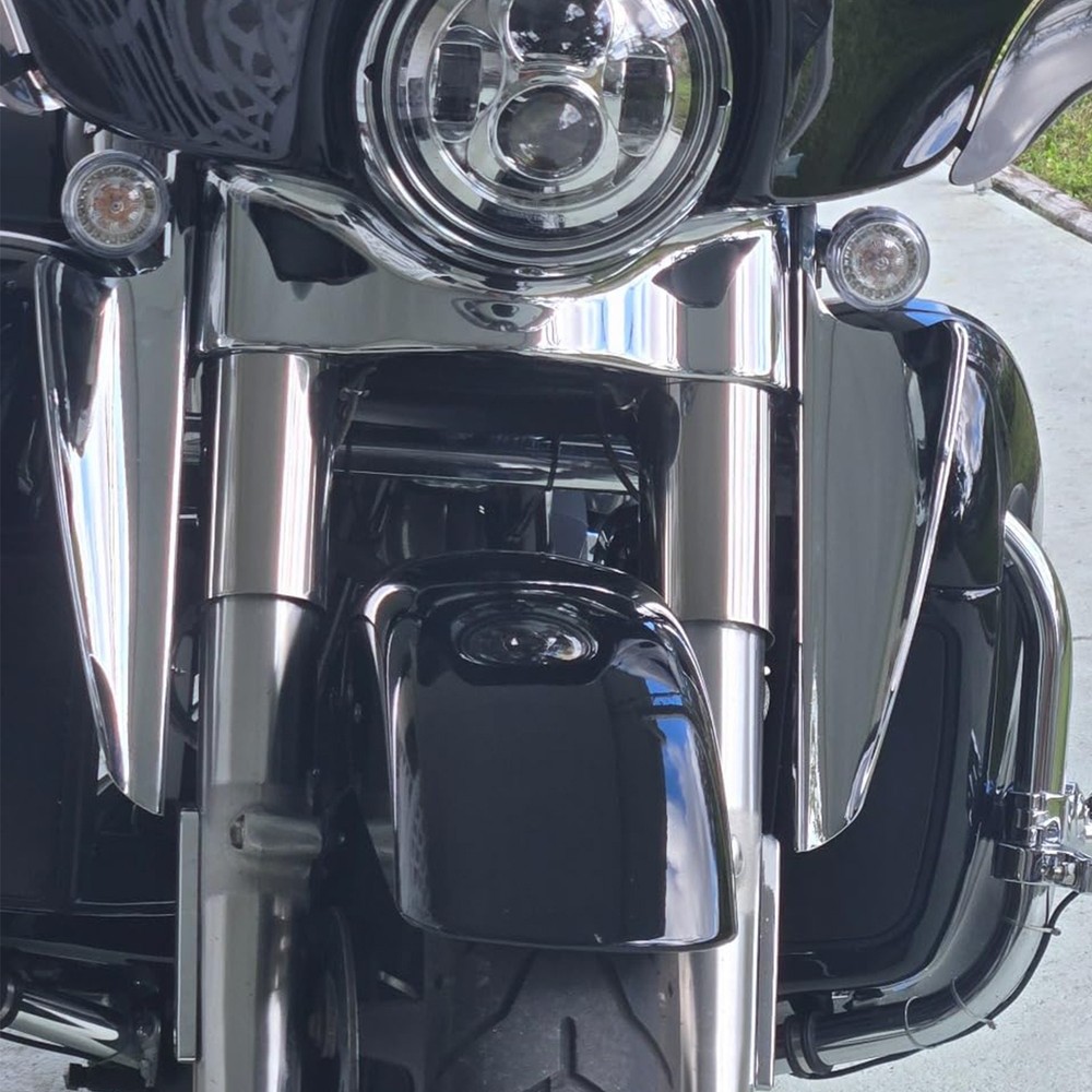Chrome Front Fork Mount Wind Deflector For Harley Heritage Softail Classic FLSTC