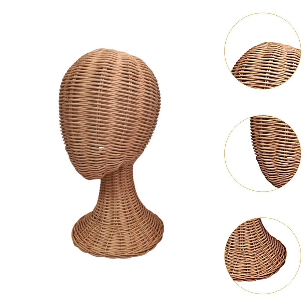 Mannequin Head Hat Display Stand Lightweight Multifunctional Rattan Stable Base