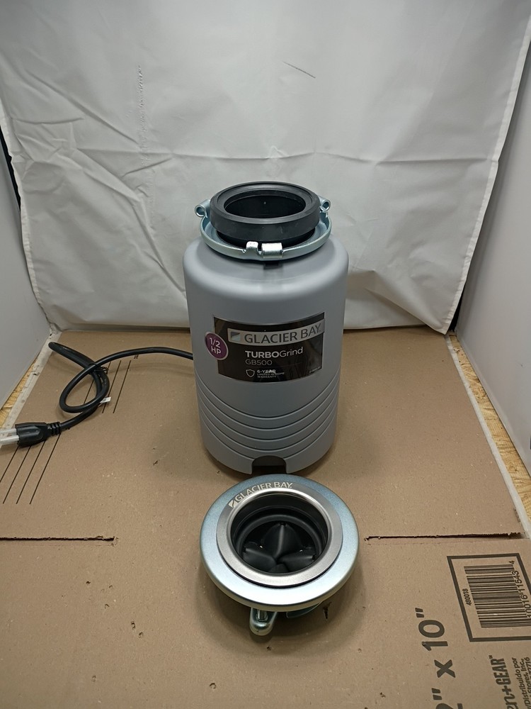 Glacier Bay GB500 Turbo Grind 1/2hp Garbage Disposal Continuous Feed Open Box