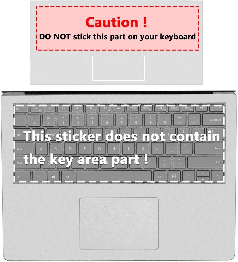 Full Size Keyboard Palm Rest Protector for Opaque Grey Laptop 1/2