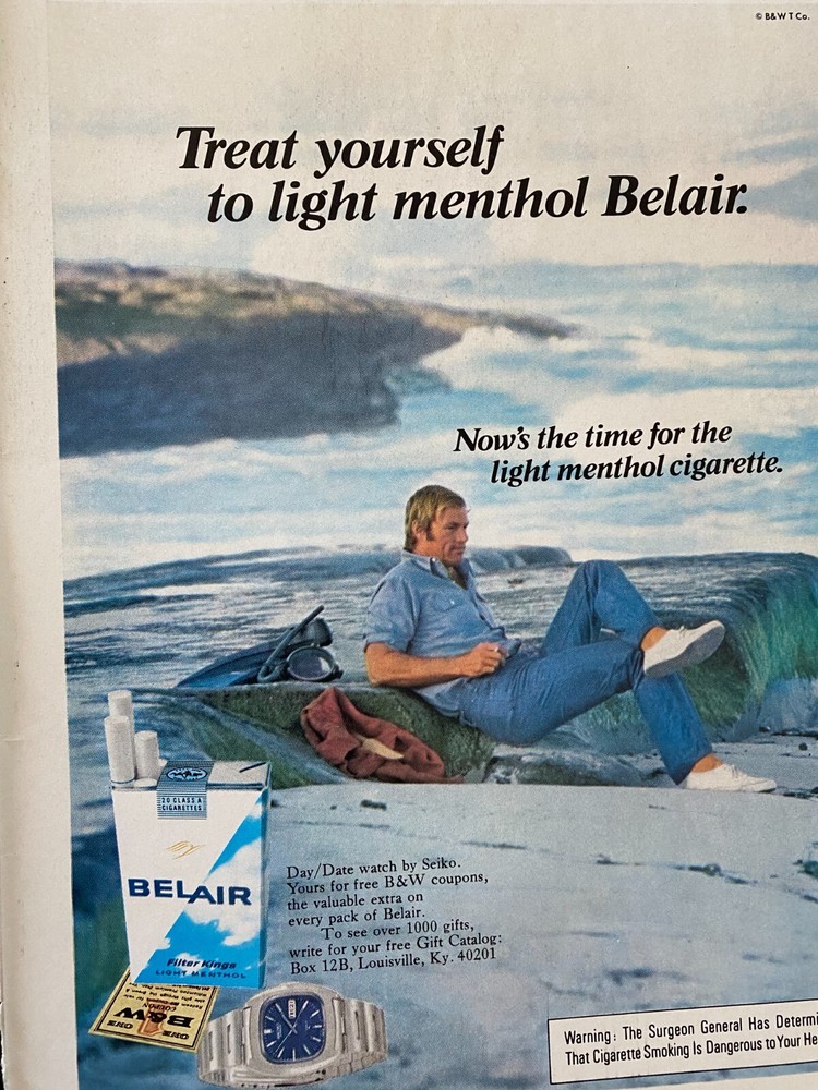 Belair Cigarettes, Full Page Vintage Print Ad