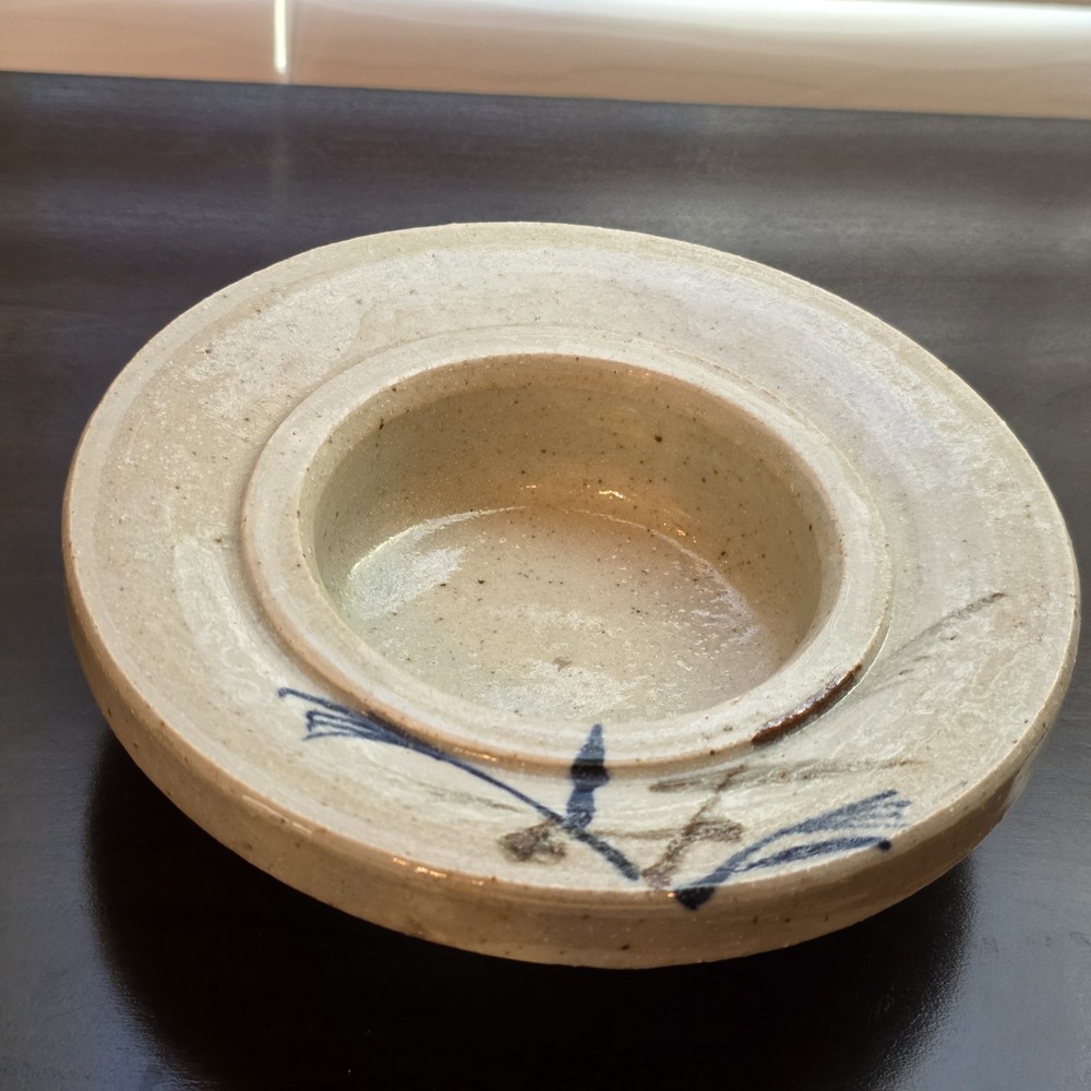 Handmade Stoneware Glazed Tan Large Candleholder