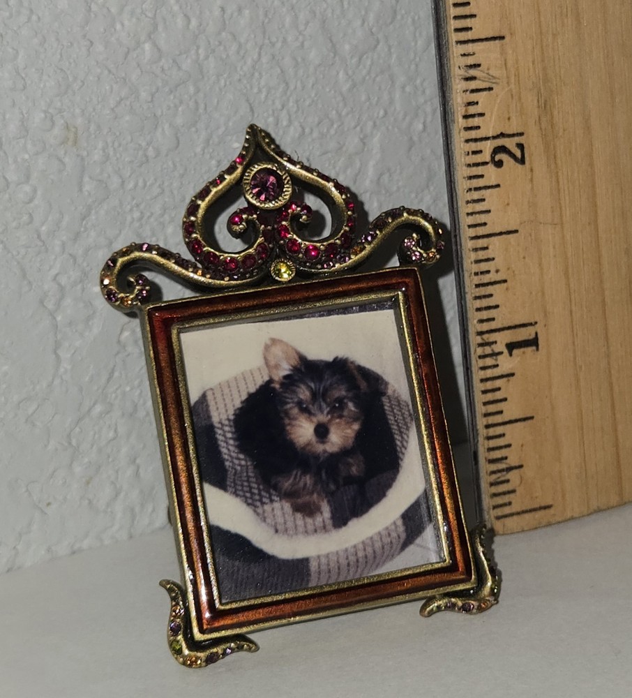 Elegant Jay Strongwater Mini Red Rectangular Picture Frame Swarovski Crystals